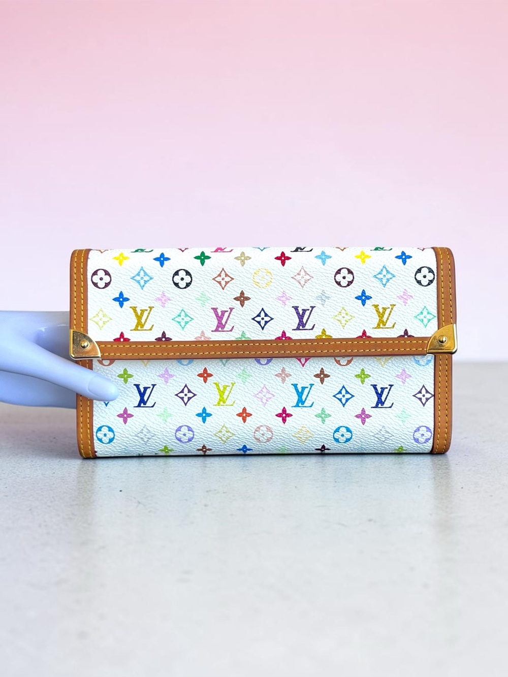 Louis Vuitton 2004 Multicolore Monogram White Clutch Wallet
